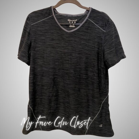 Black/Grey Champion Athletic Tee Ladies L - Picture 1 of 4